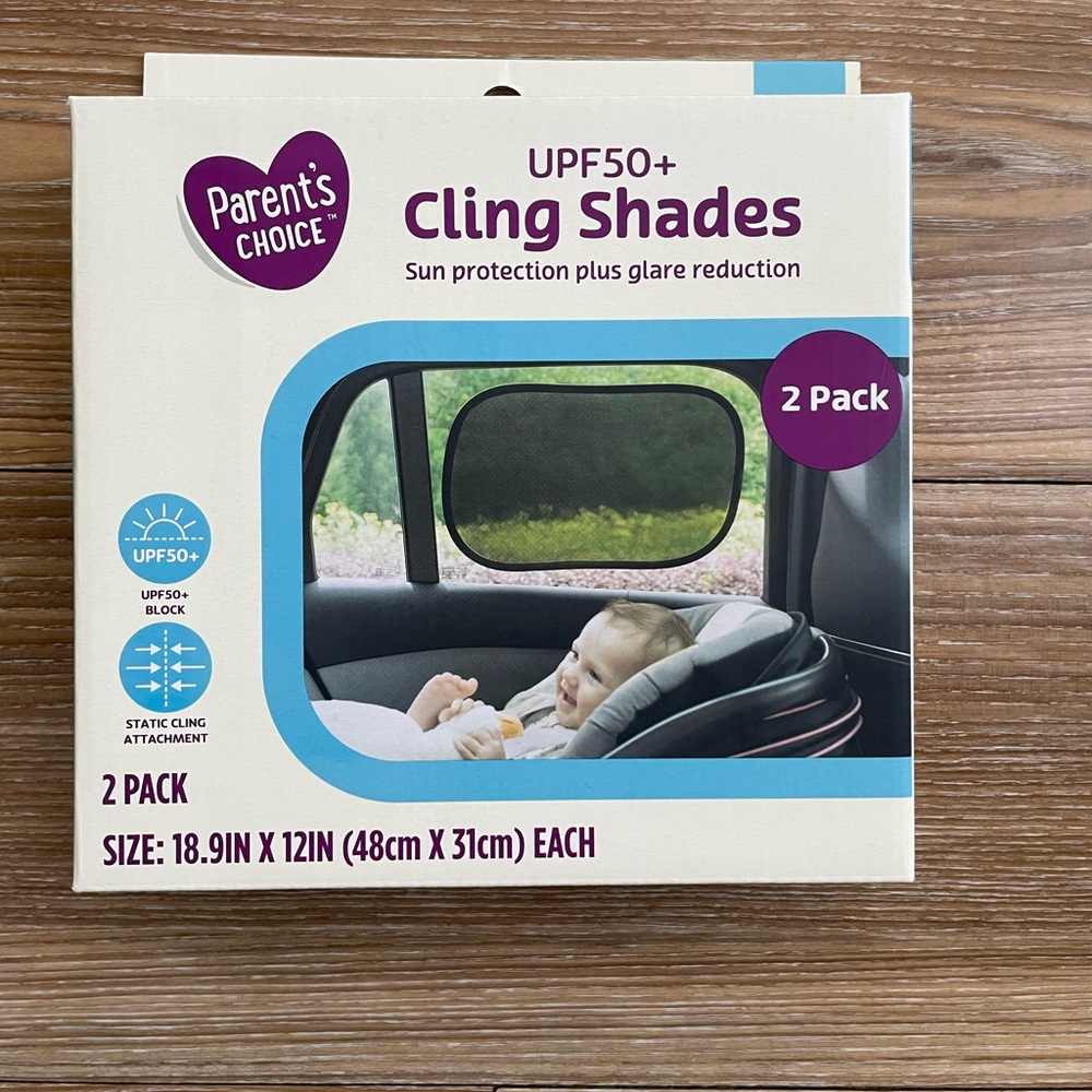 Car Window Cling Shades - Black- 2 Pack